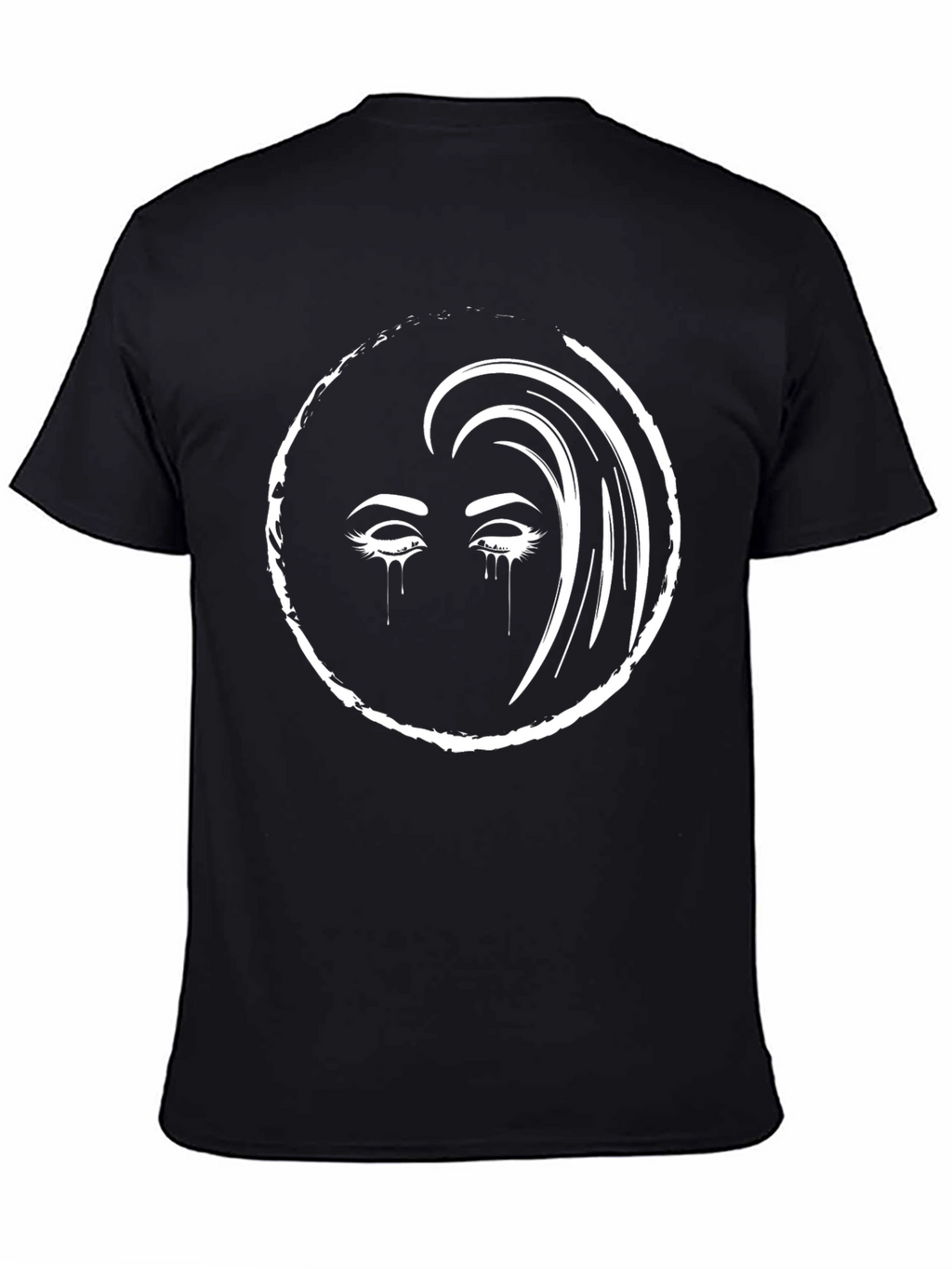 Tearful Eyes Graphic Black T-Shirt