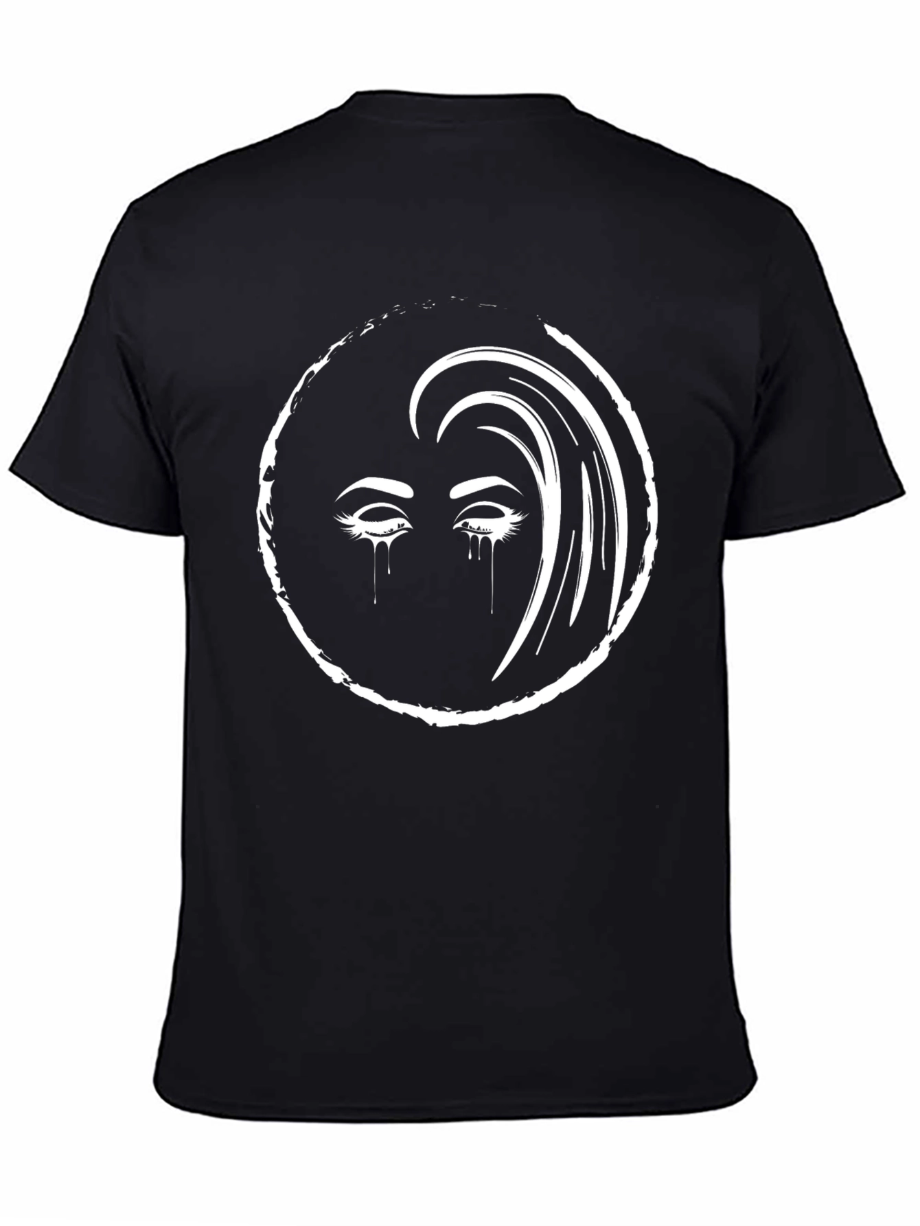 Tearful Eyes Graphic Black T-Shirt