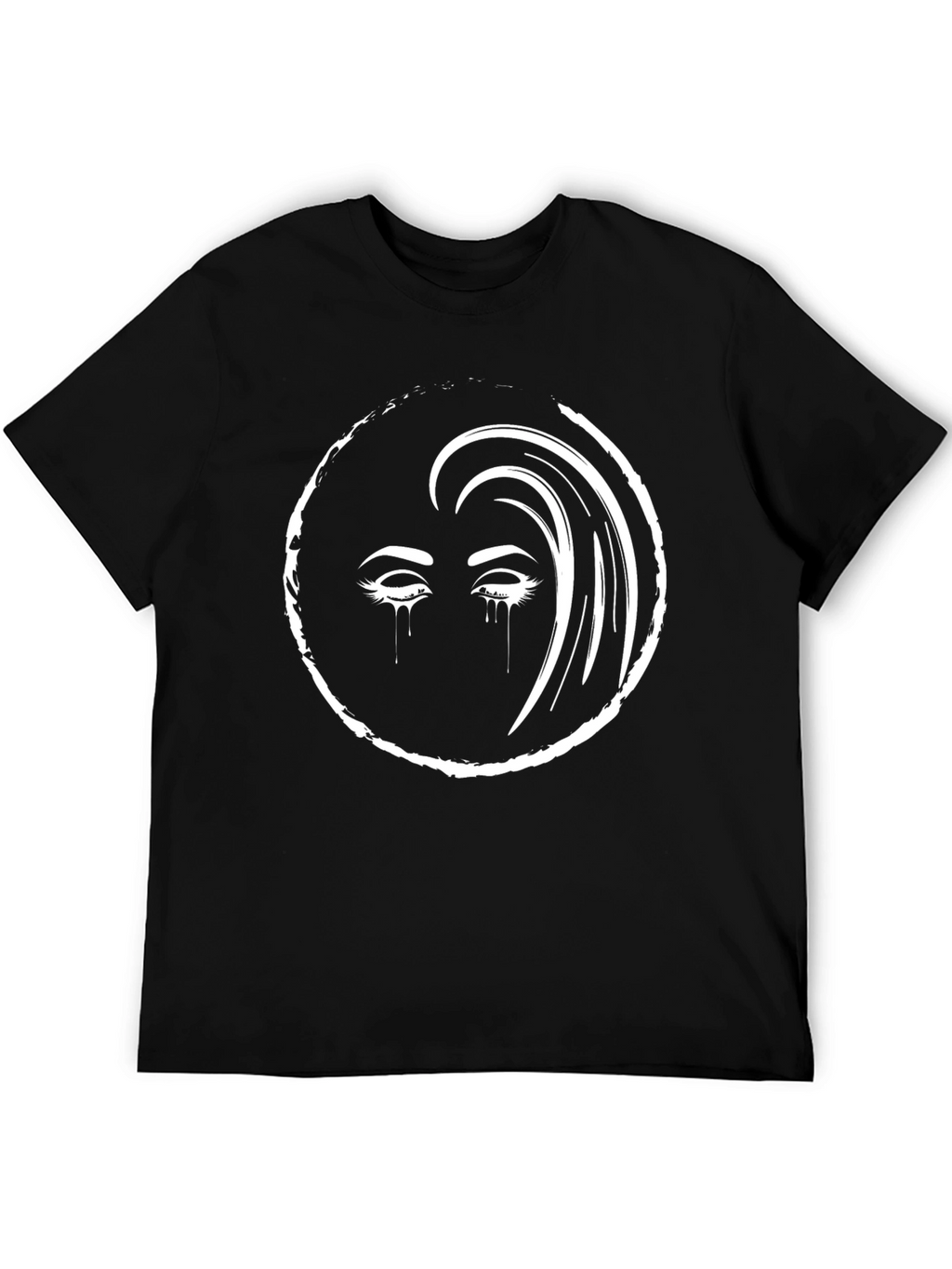 Tearful Eyes Graphic Black T-Shirt