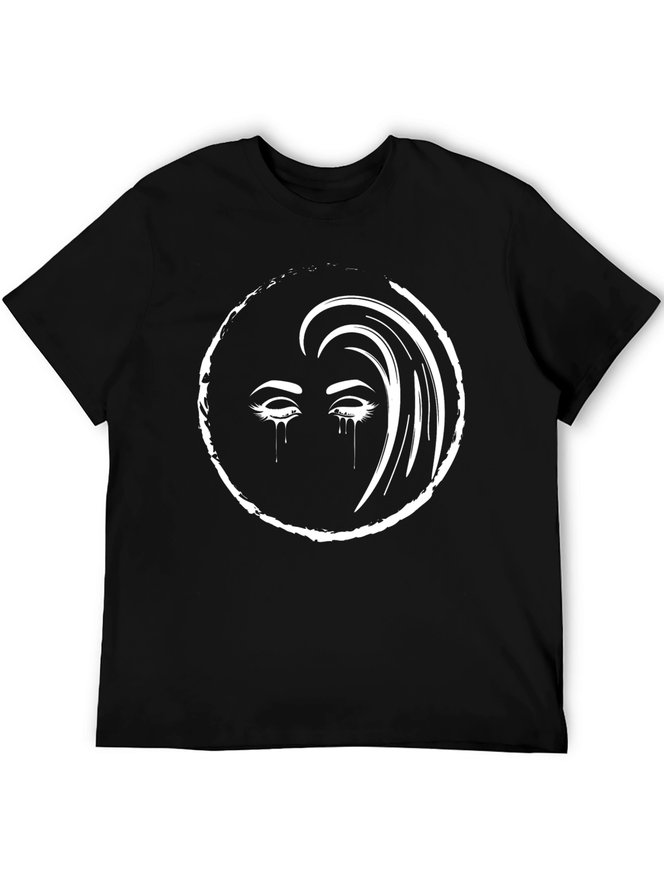 Tearful Eyes Graphic Black T-Shirt