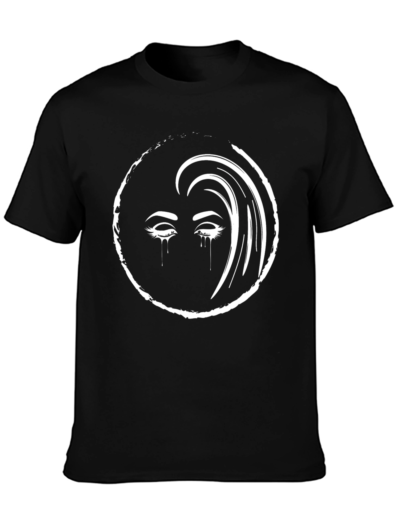 Tearful Eyes Graphic Black T-Shirt