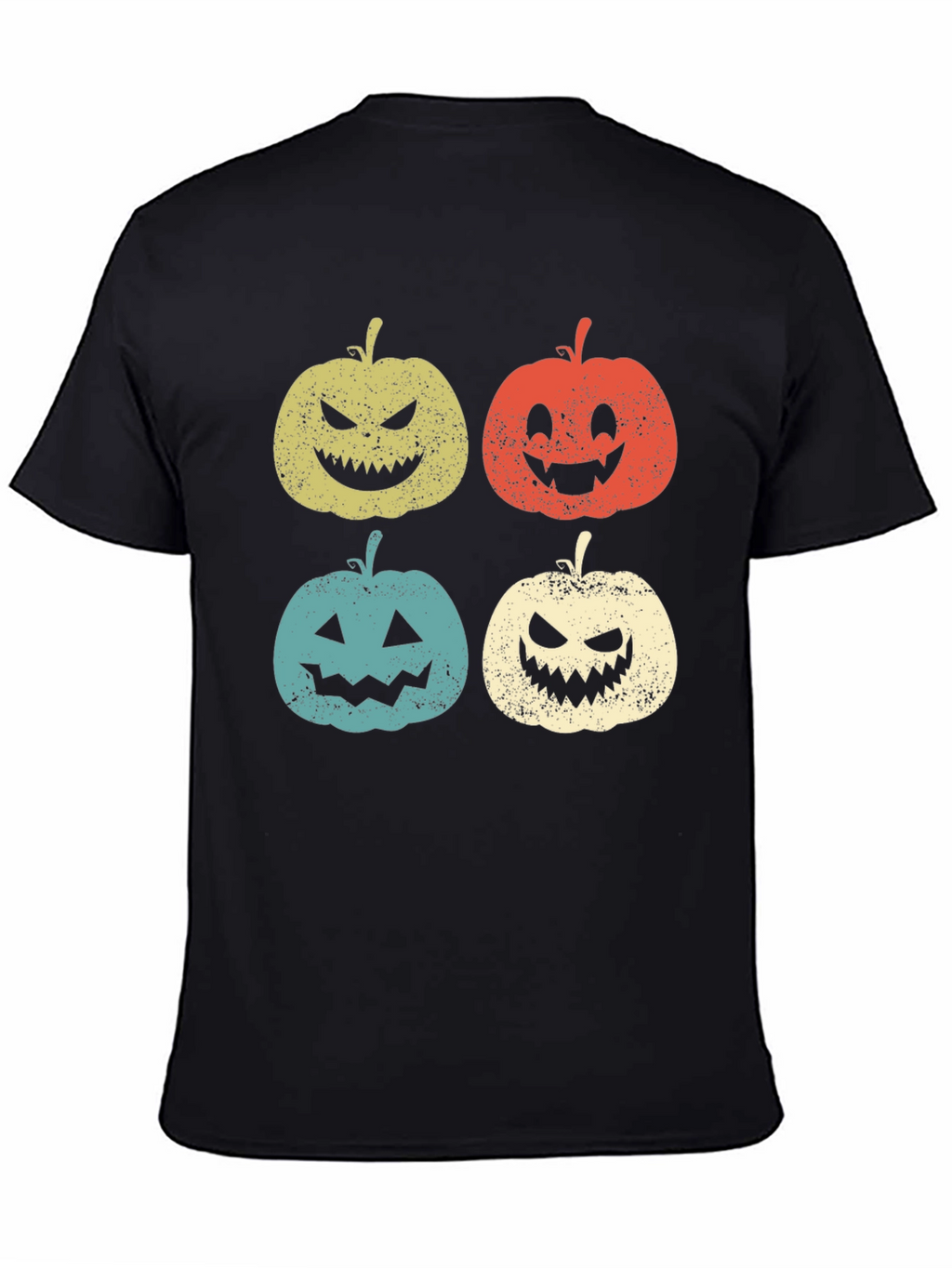 Halloween Pumpkin Faces Graphic Tee - Spooky Season Shirt