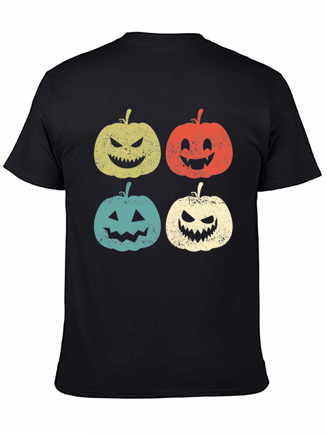 Halloween Pumpkin Faces Graphic Tee - Spooky Season Shirt