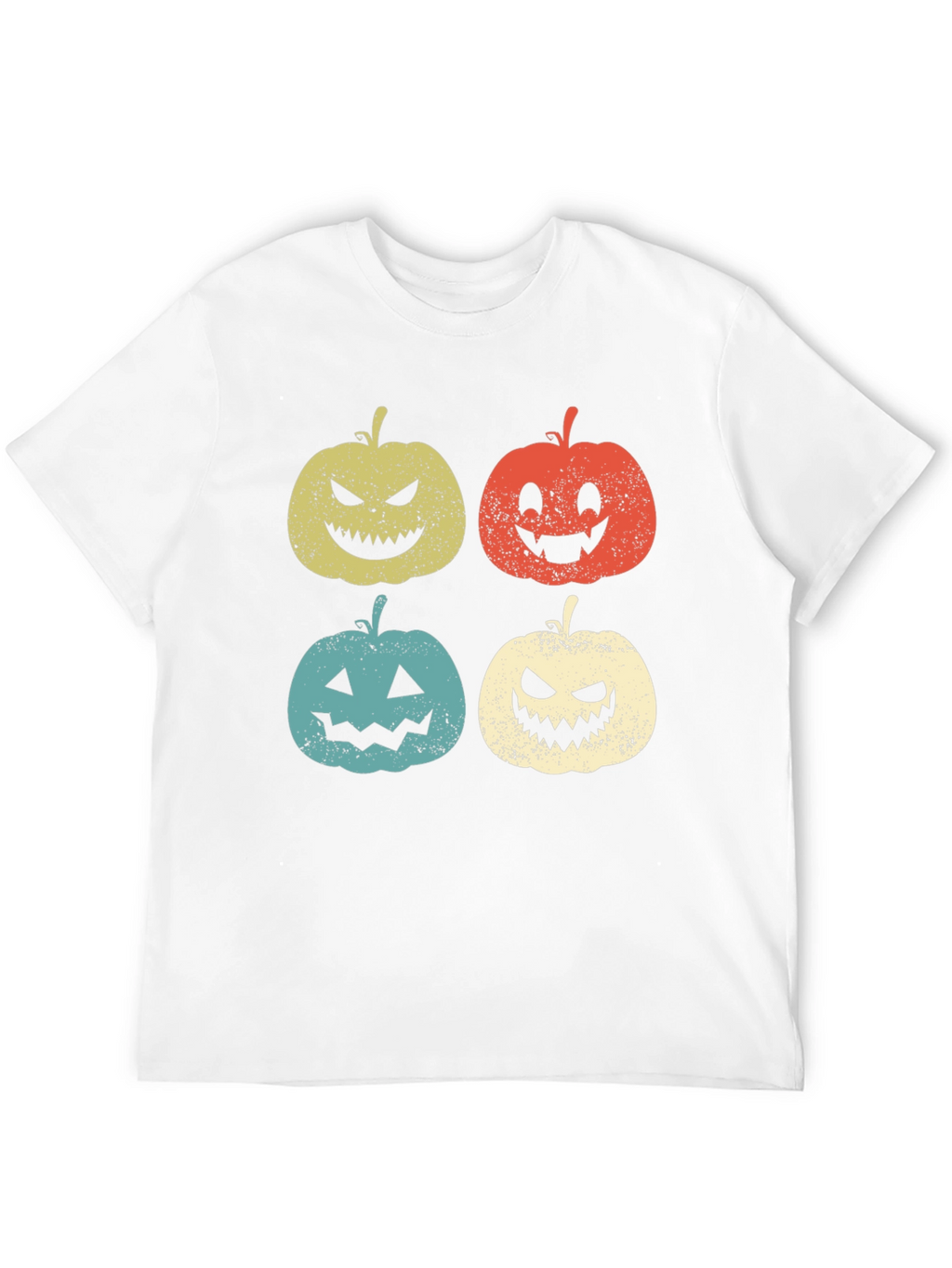 Halloween Pumpkin Faces Graphic Tee - Spooky Season Shirt