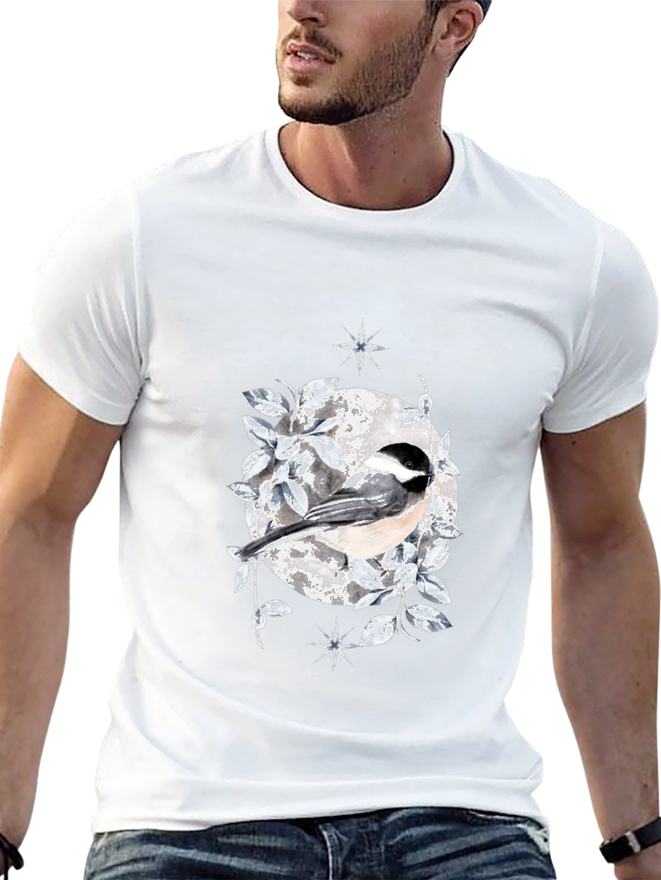 Chickadee Moon T-Shirt - Nature Inspired Design