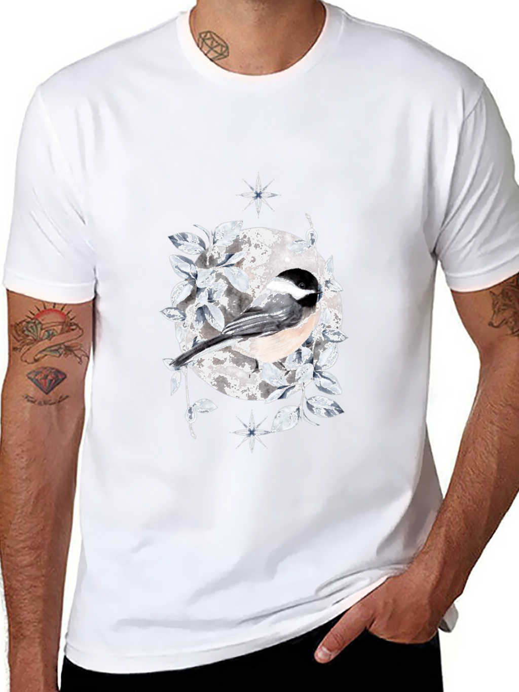 Chickadee Moon T-Shirt - Nature Inspired Design