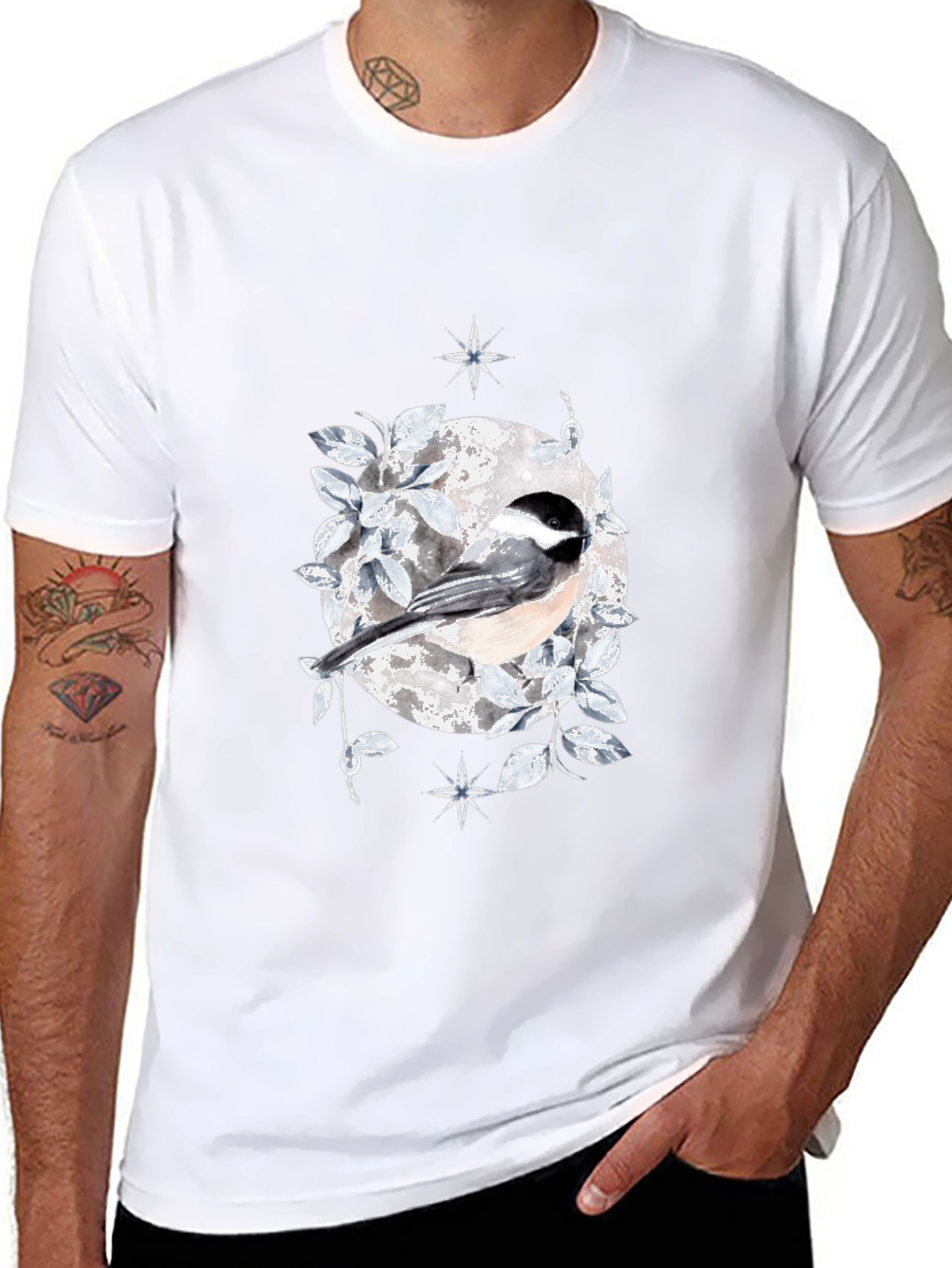 Chickadee Moon T-Shirt - Nature Inspired Design