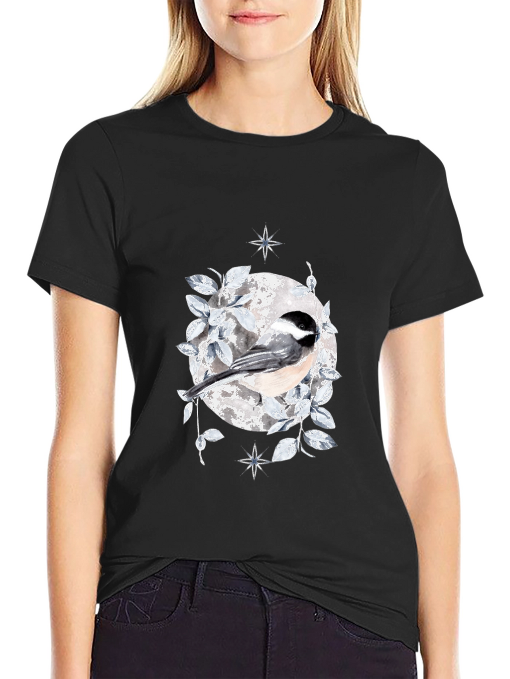 Chickadee Moon T-Shirt - Nature Inspired Design
