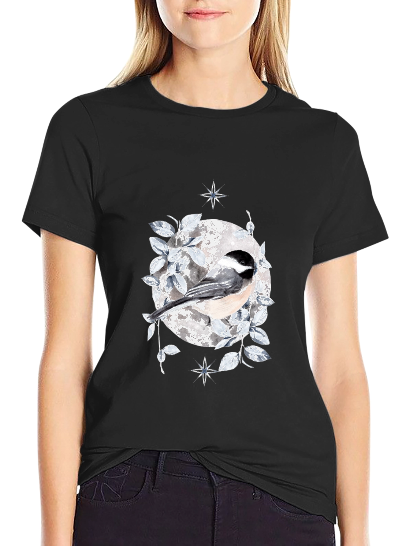 Chickadee Moon T-Shirt - Nature Inspired Design