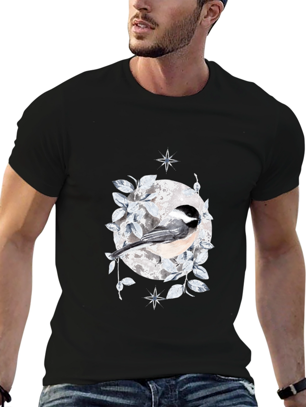 Chickadee Moon T-Shirt - Nature Inspired Design