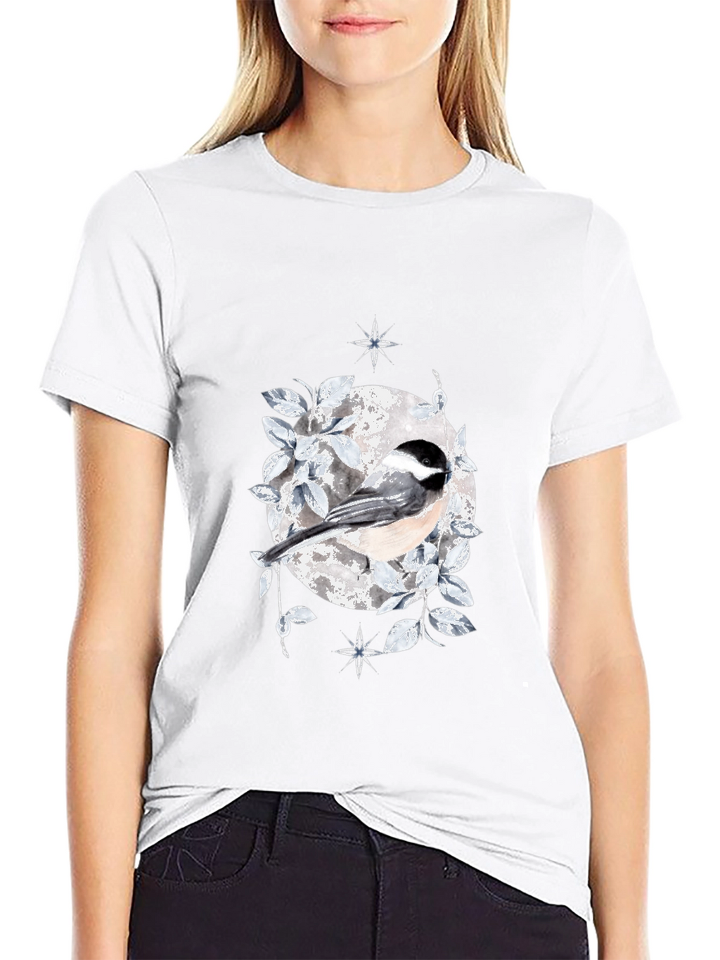 Chickadee Moon T-Shirt - Nature Inspired Design