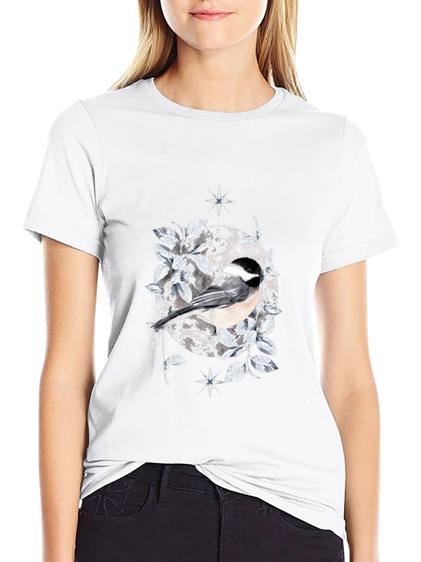 Chickadee Moon T-Shirt - Nature Inspired Design