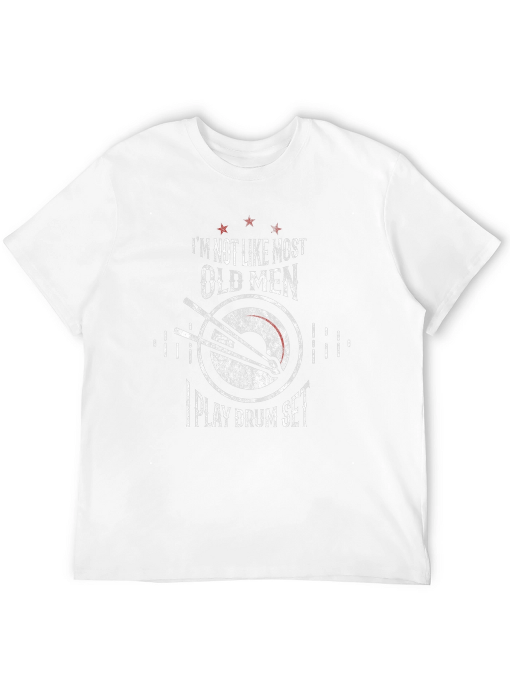 Drummer Old Men T-Shirt Funny Drum Set Tee