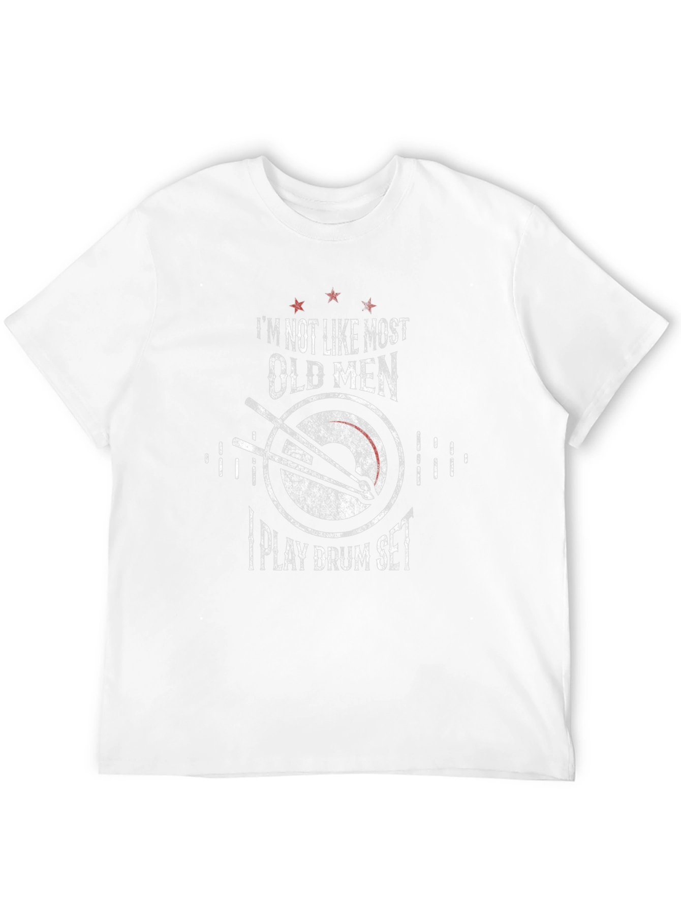 Drummer Old Men T-Shirt Funny Drum Set Tee
