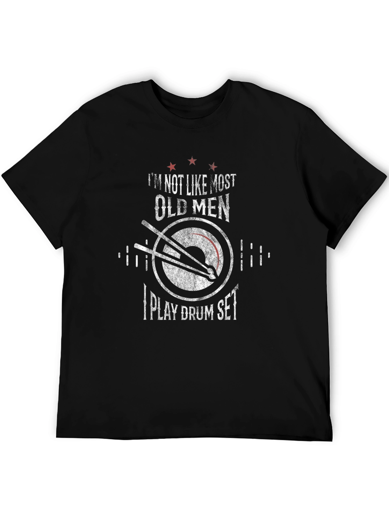Drummer Old Men T-Shirt Funny Drum Set Tee