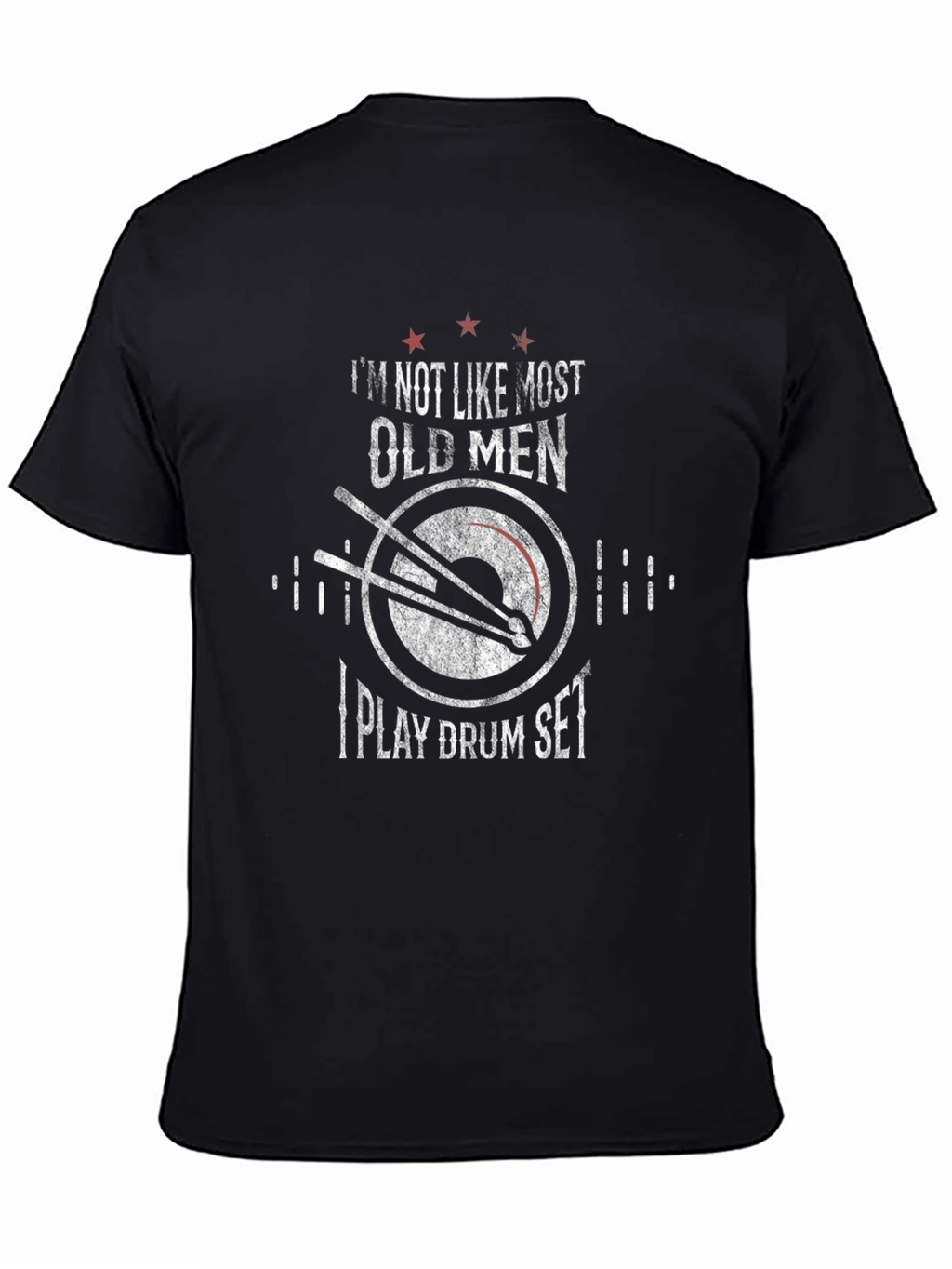 Drummer Old Men T-Shirt Funny Drum Set Tee