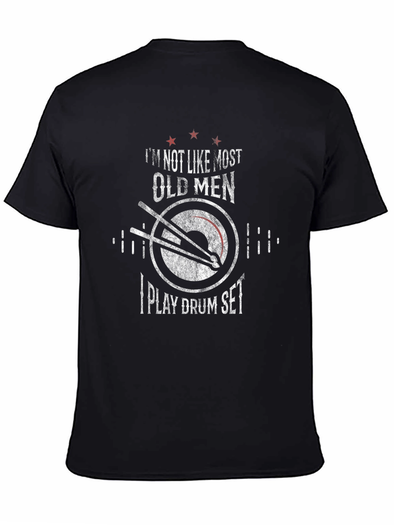 Drummer Old Men T-Shirt Funny Drum Set Tee