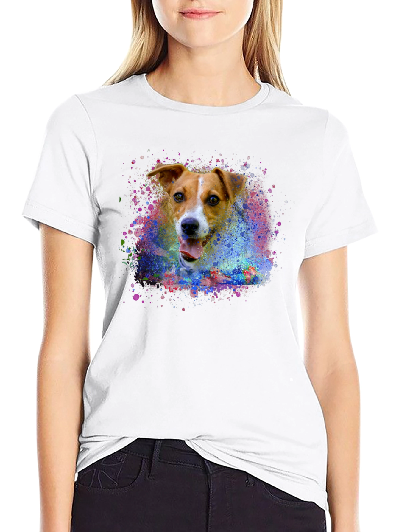Dog Paint Splatter T-Shirt - Unique Graphic Tee