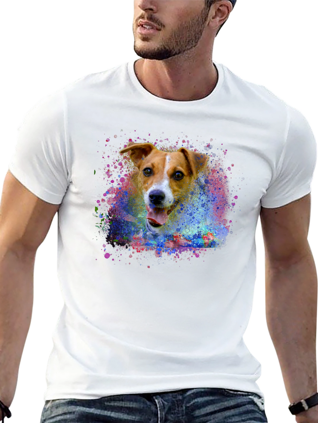 Dog Paint Splatter T-Shirt - Unique Graphic Tee