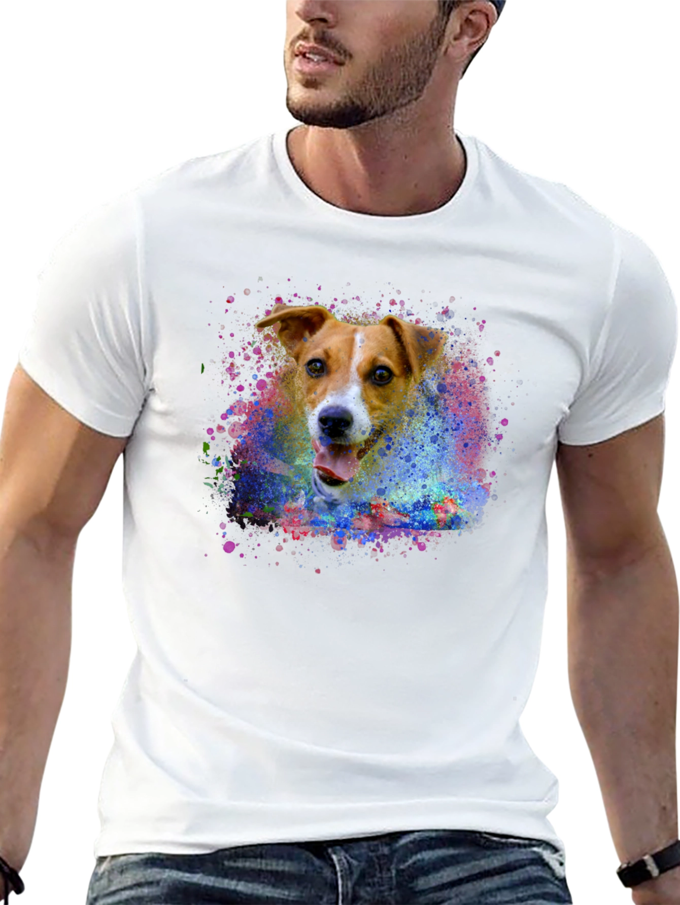 Dog Paint Splatter T-Shirt - Unique Graphic Tee