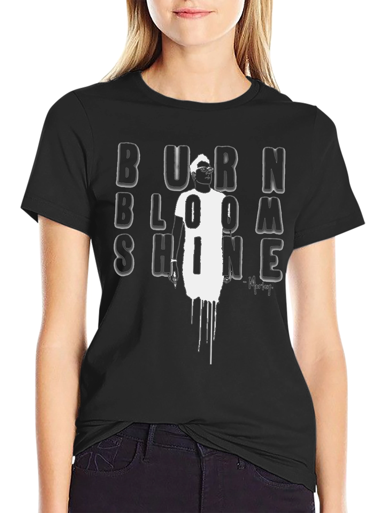 Burn Bloom Shine Black Graphic Tee
