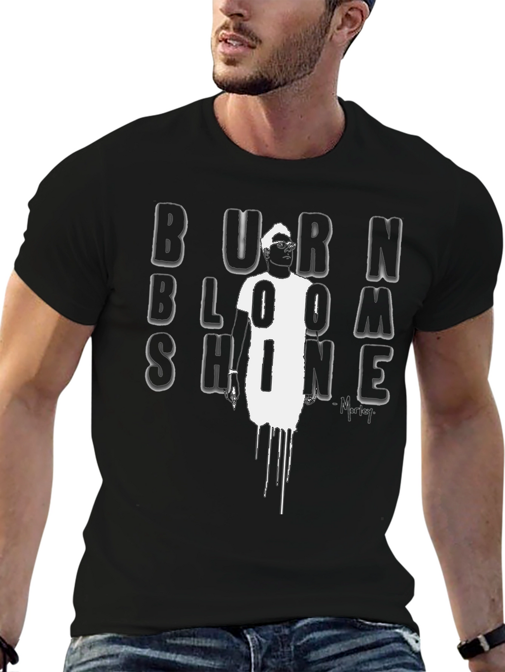Burn Bloom Shine Black Graphic Tee