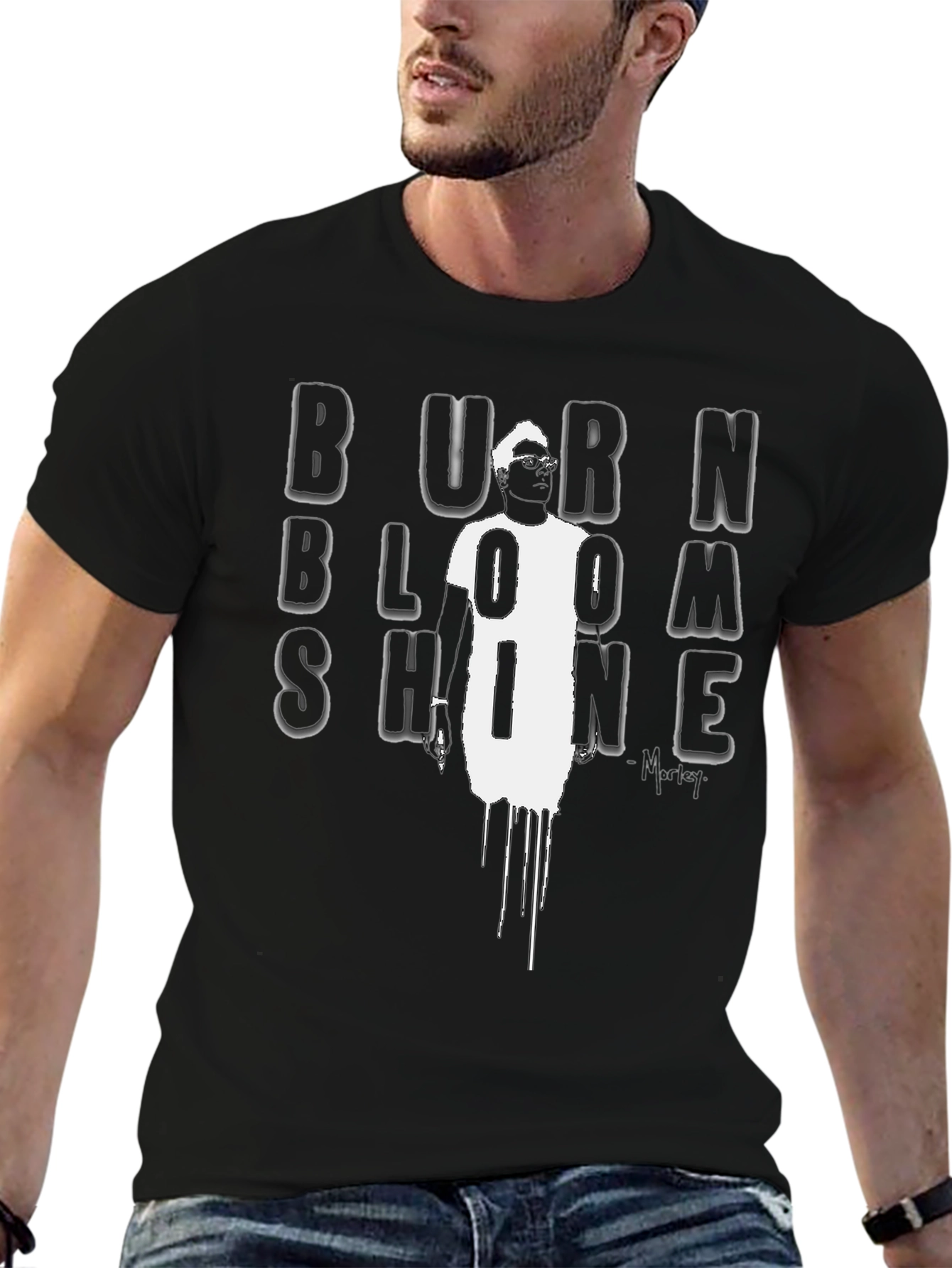 Burn Bloom Shine Black Graphic Tee
