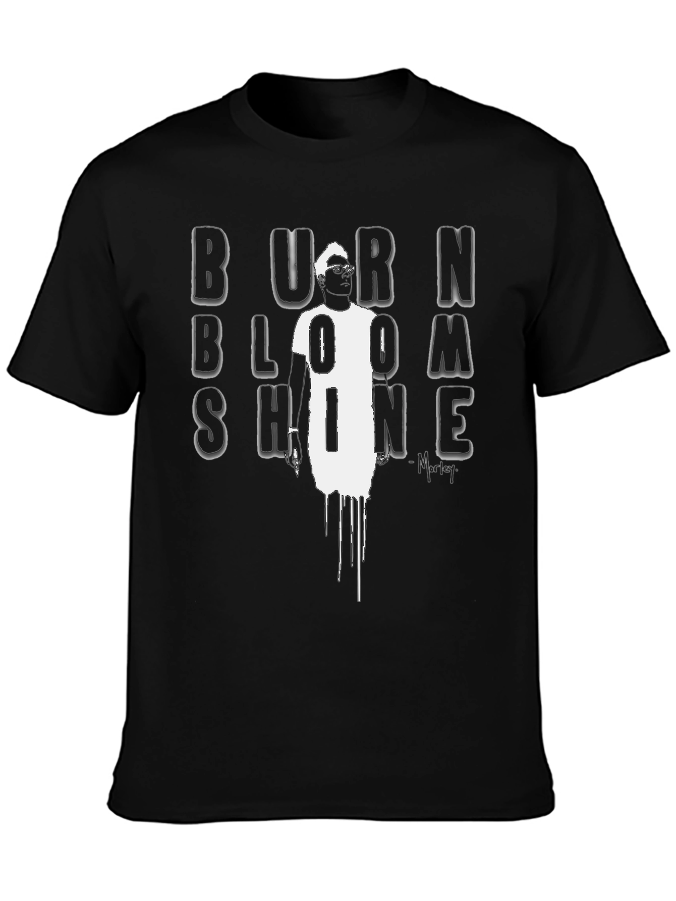 Burn Bloom Shine Black Graphic Tee