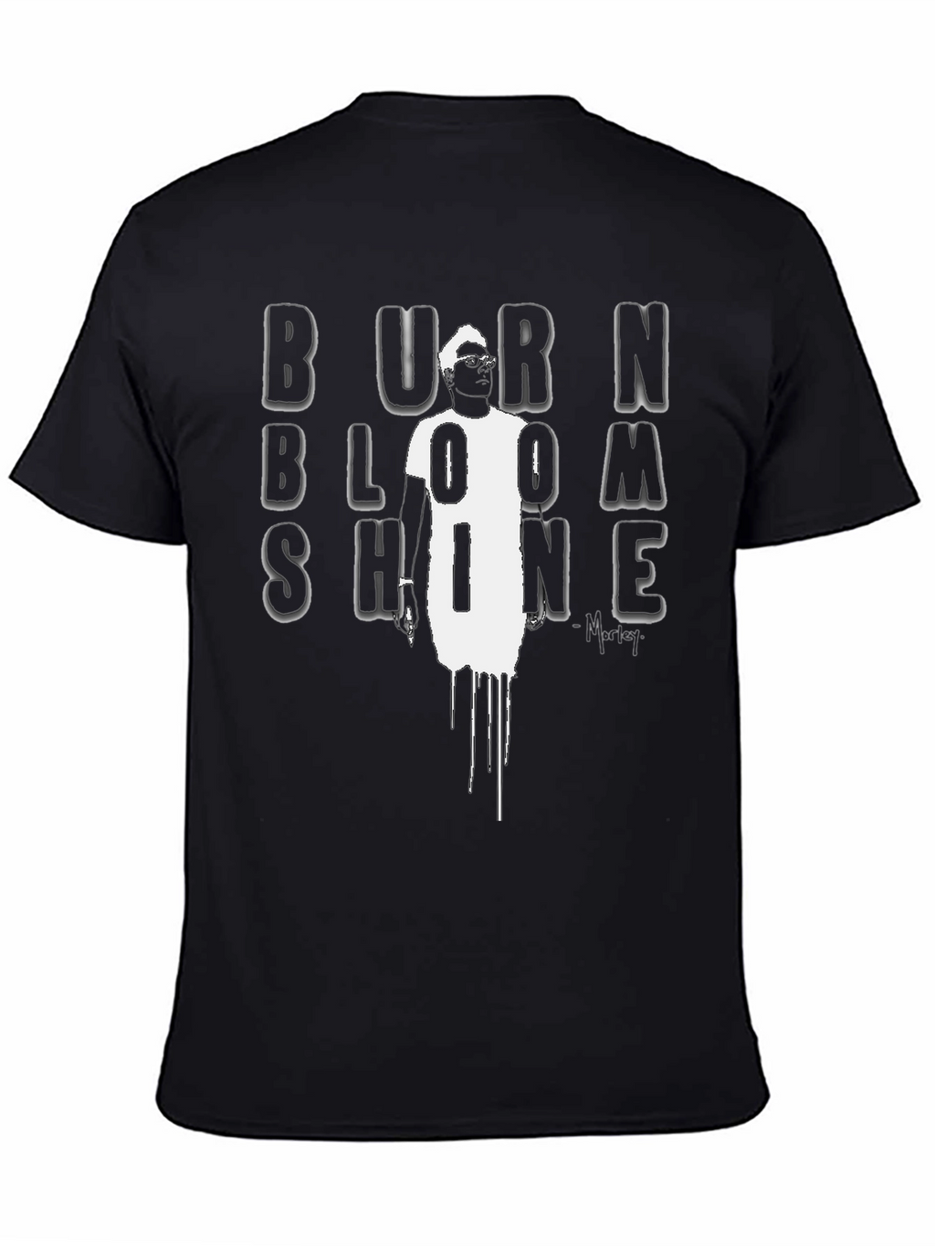Burn Bloom Shine Black Graphic Tee