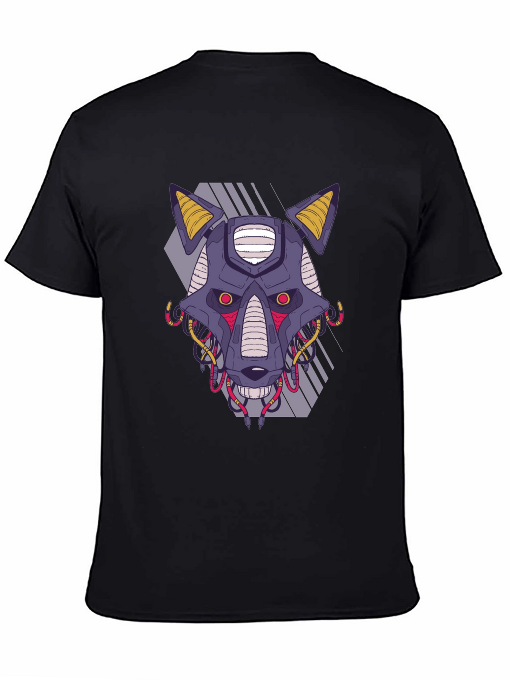 Cyberpunk Robot Dog Graphic Tee - Black
