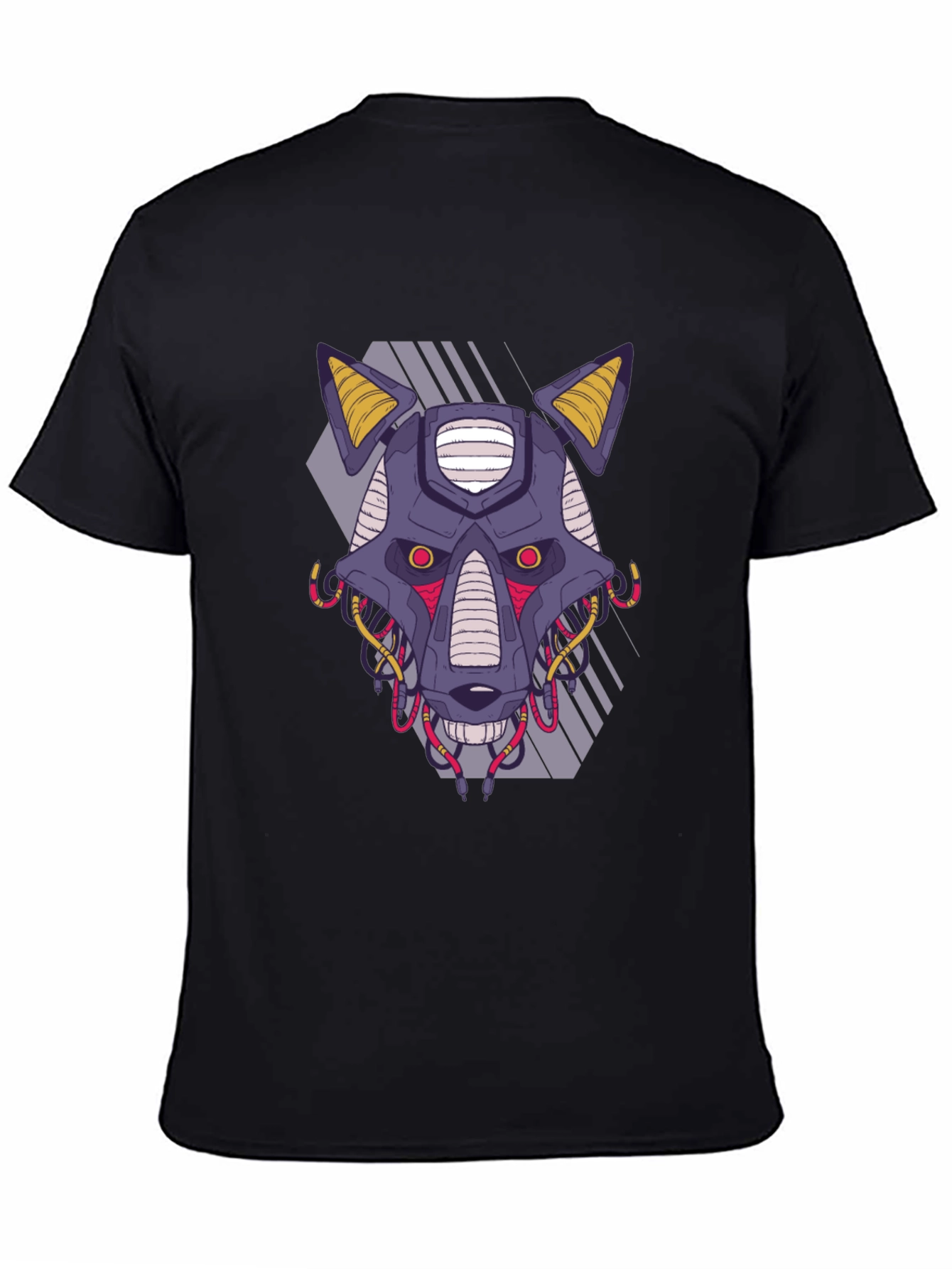 Cyberpunk Robot Dog Graphic Tee - Black