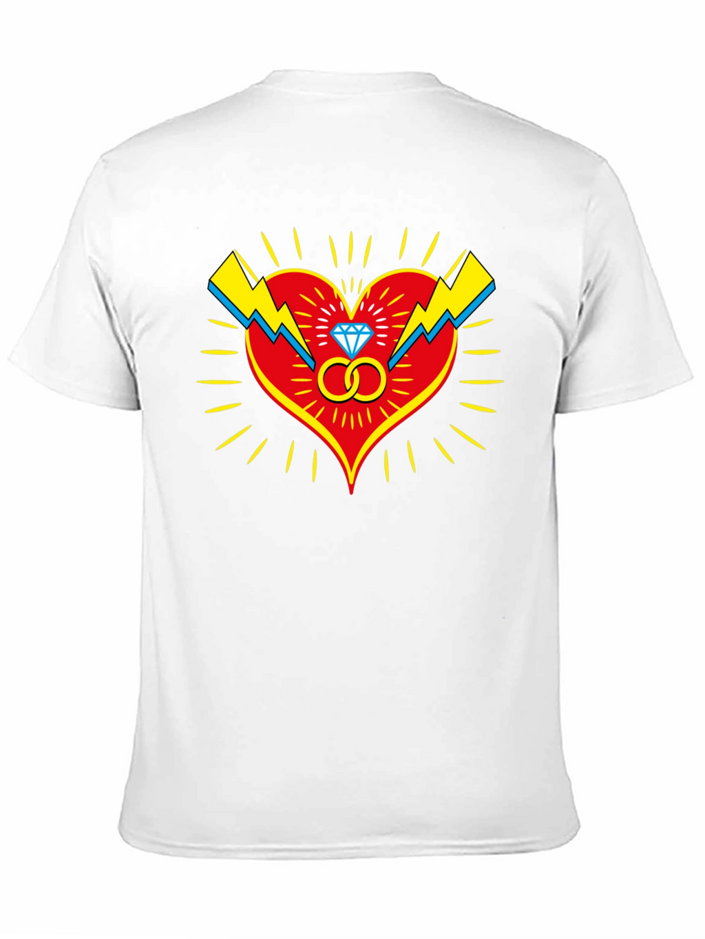 Heart & Rings Graphic Tee - Stylish Black T-Shirt