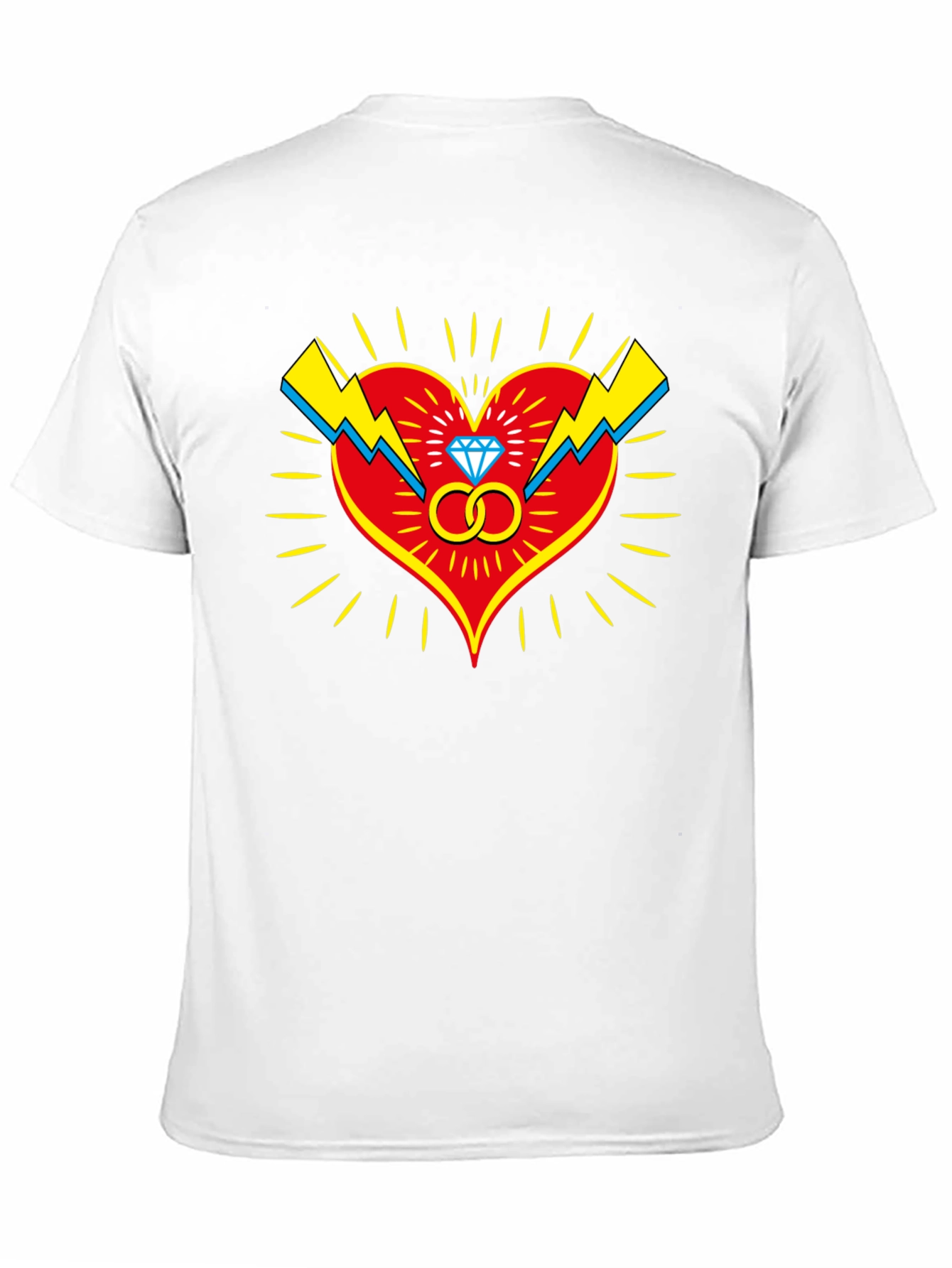 Heart & Rings Graphic Tee - Stylish Black T-Shirt