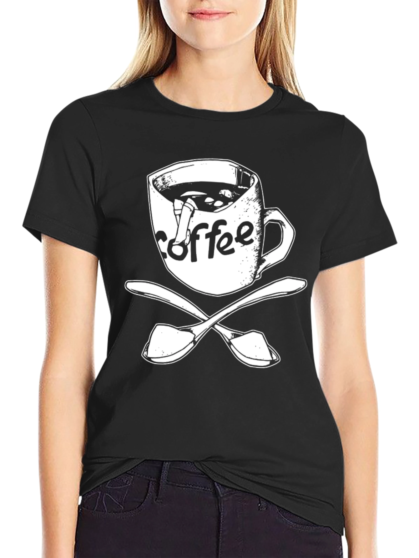 Coffee Pirate T-Shirt - Skull Spoon Design