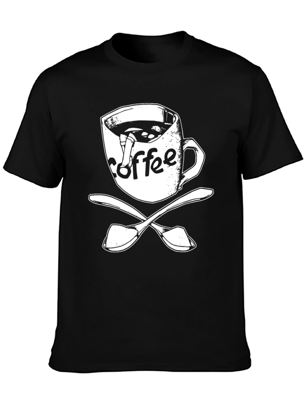 Coffee Pirate T-Shirt - Skull Spoon Design