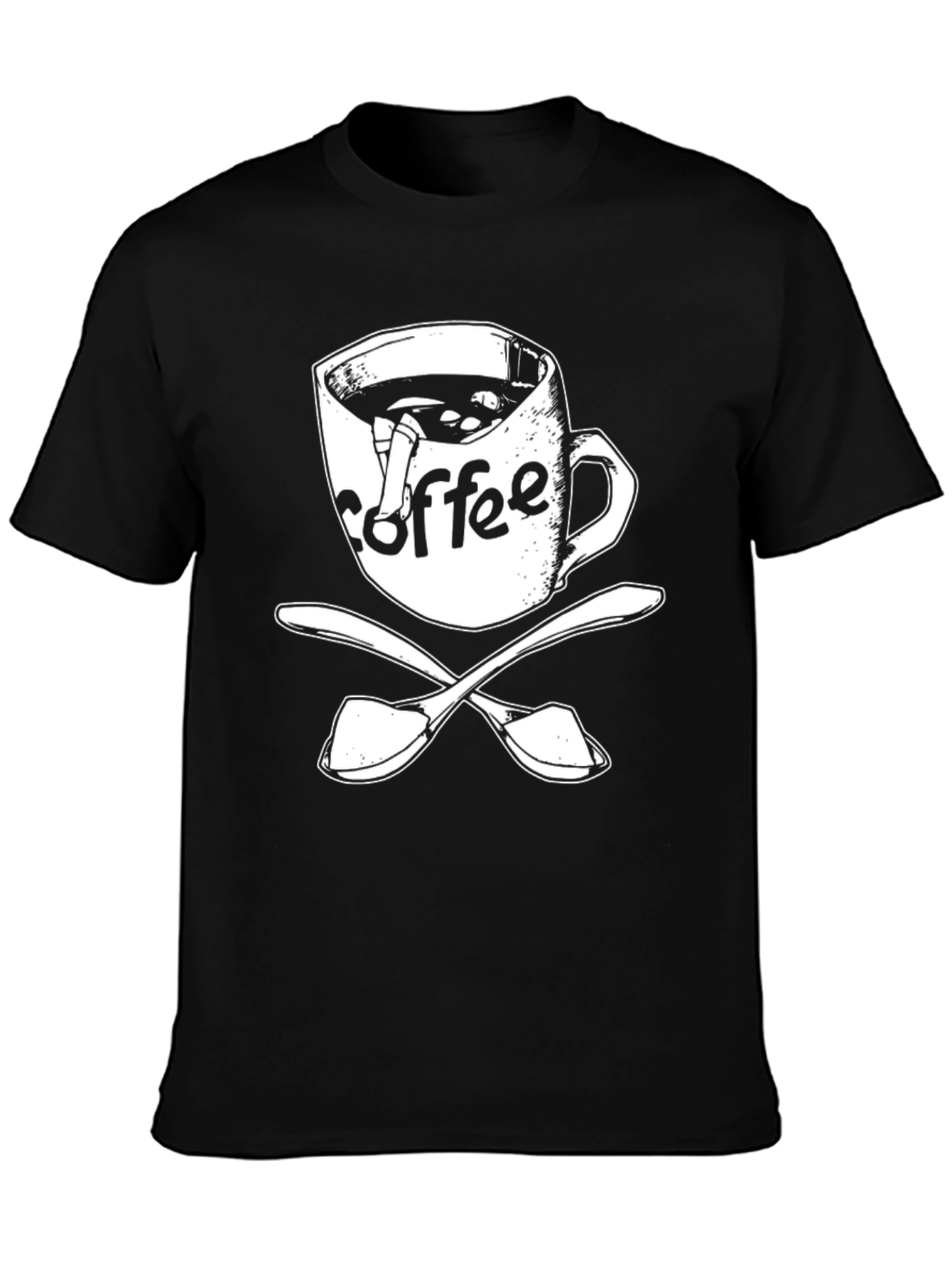 Coffee Pirate T-Shirt - Skull Spoon Design