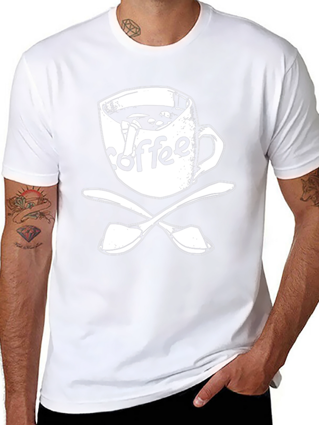 Coffee Pirate T-Shirt - Skull Spoon Design