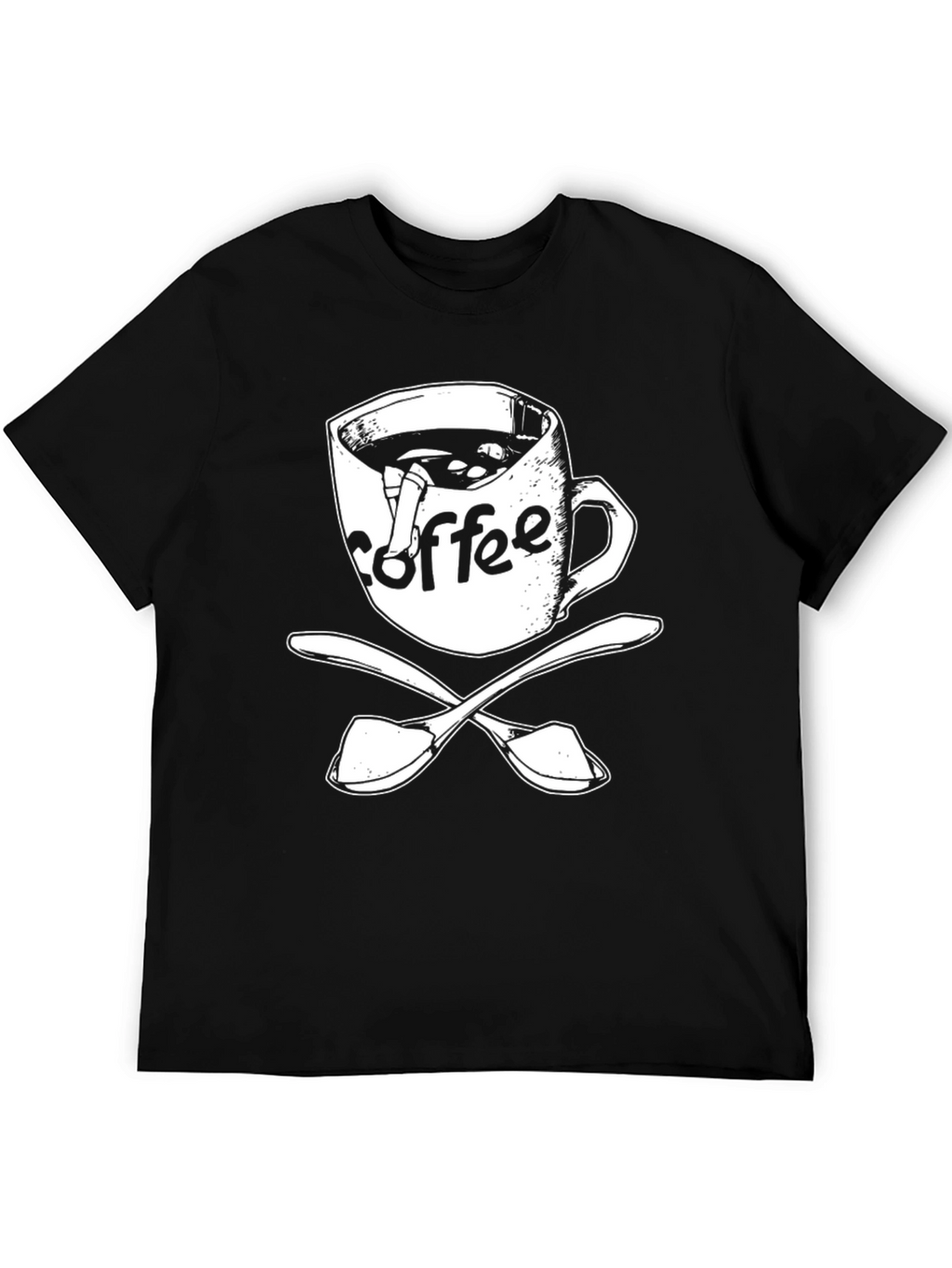 Coffee Pirate T-Shirt - Skull Spoon Design
