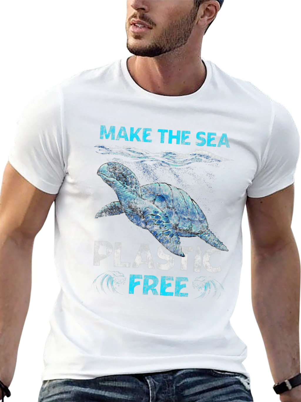 Make The Sea Plastic Free Graphic T-Shirt