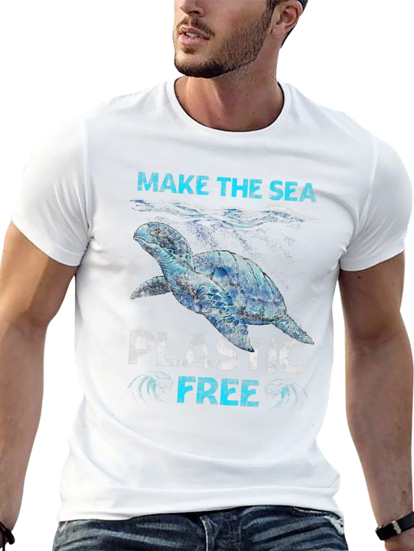 Make The Sea Plastic Free Graphic T-Shirt