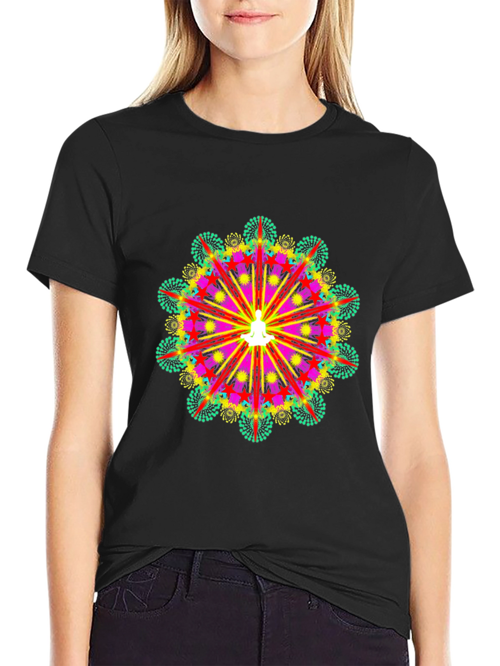 Mandala Design Black T-Shirt
