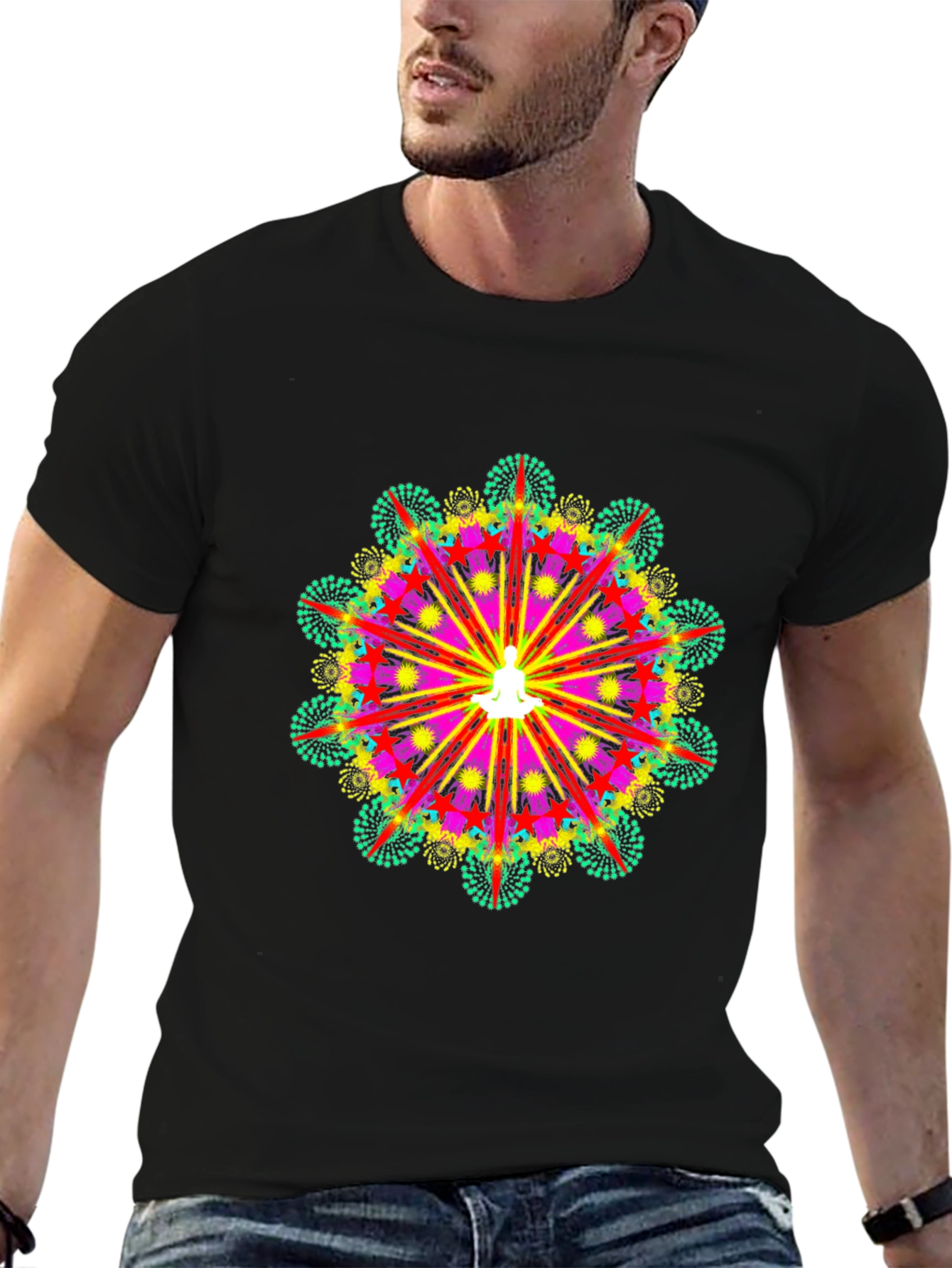 Mandala Design Black T-Shirt