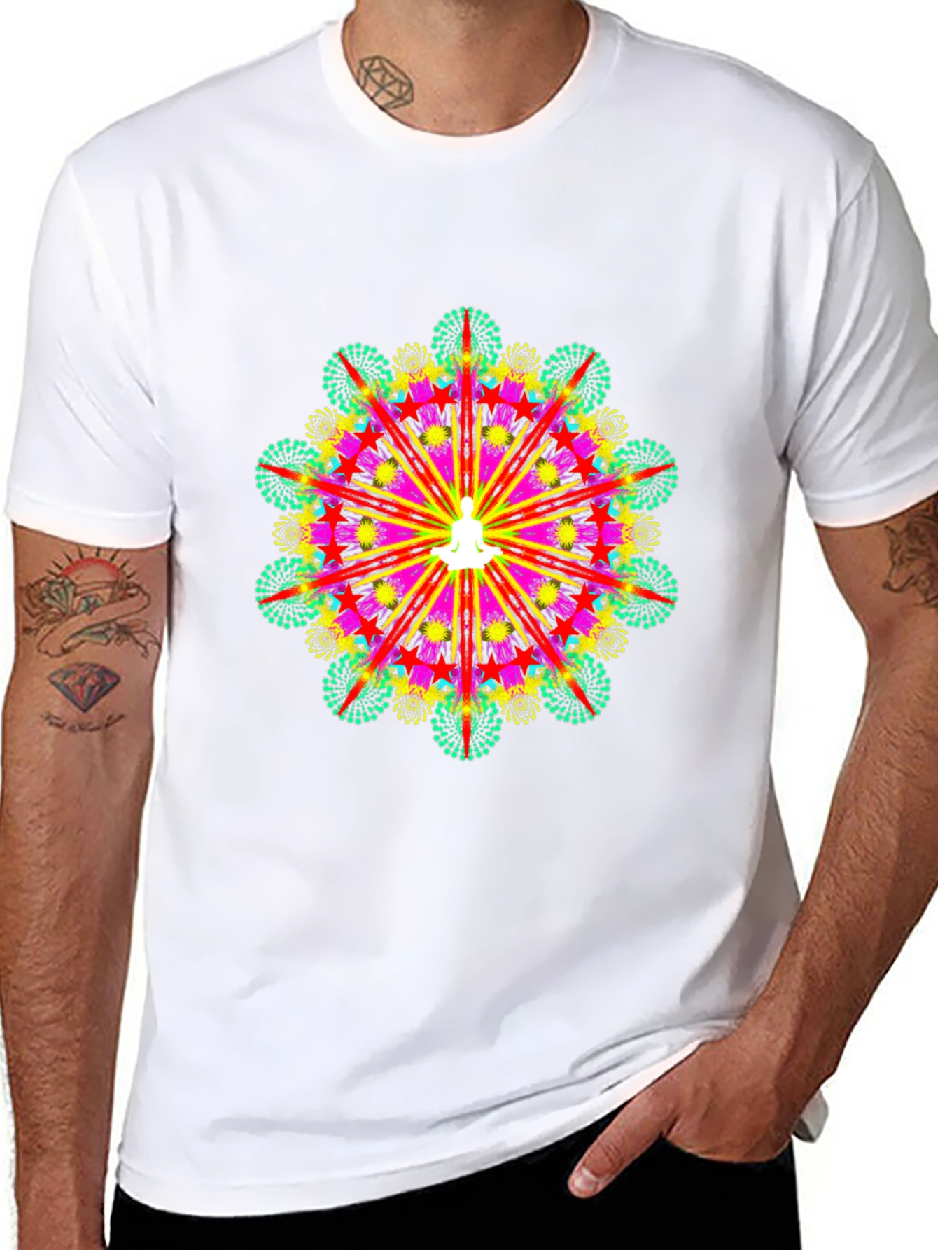 Mandala Design Black T-Shirt