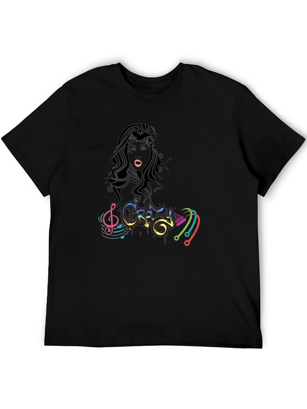 Crazy Music Black T-Shirt for Men
