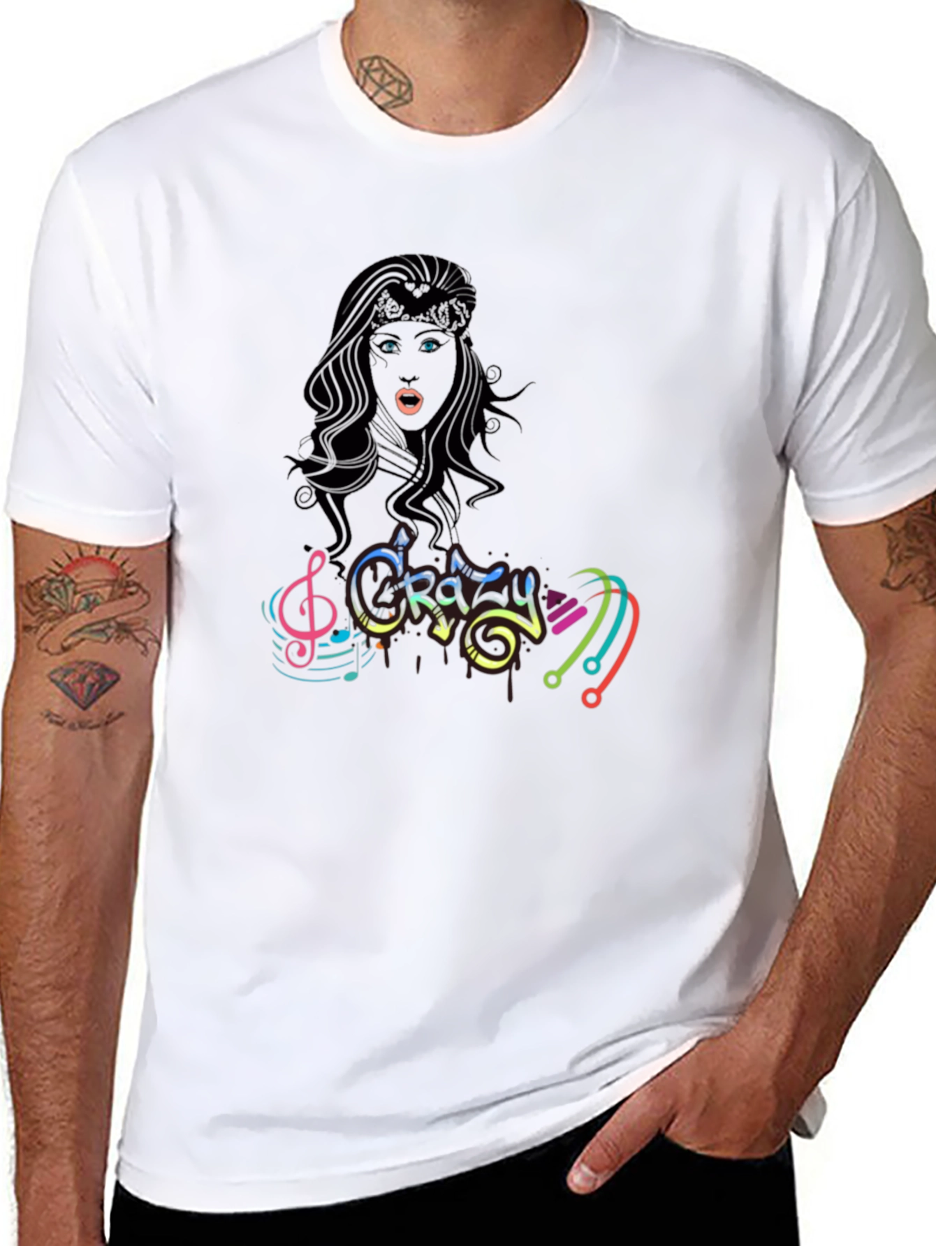 Crazy Music Black T-Shirt for Men