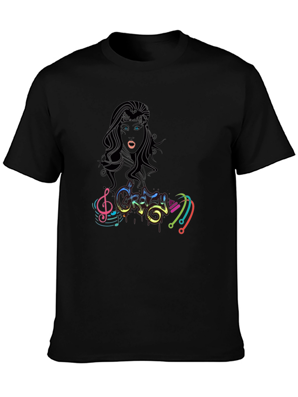 Crazy Music Black T-Shirt for Men