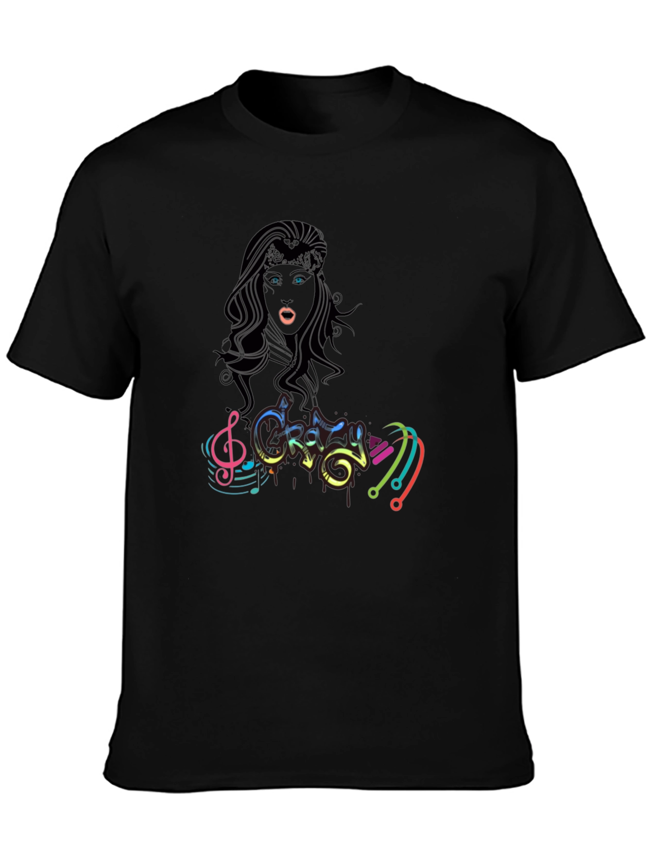 Crazy Music Black T-Shirt for Men