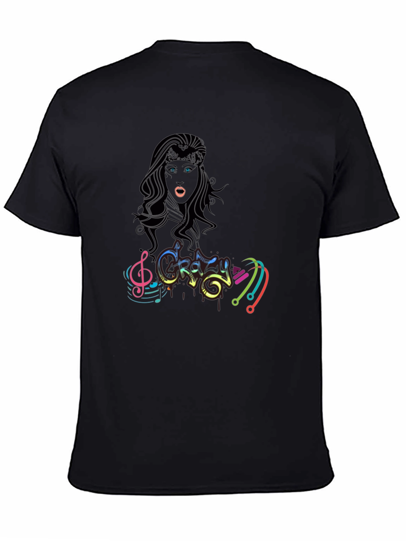 Crazy Music Black T-Shirt for Men