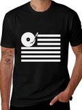 DJ Turntable USA Flag Graphic Tee