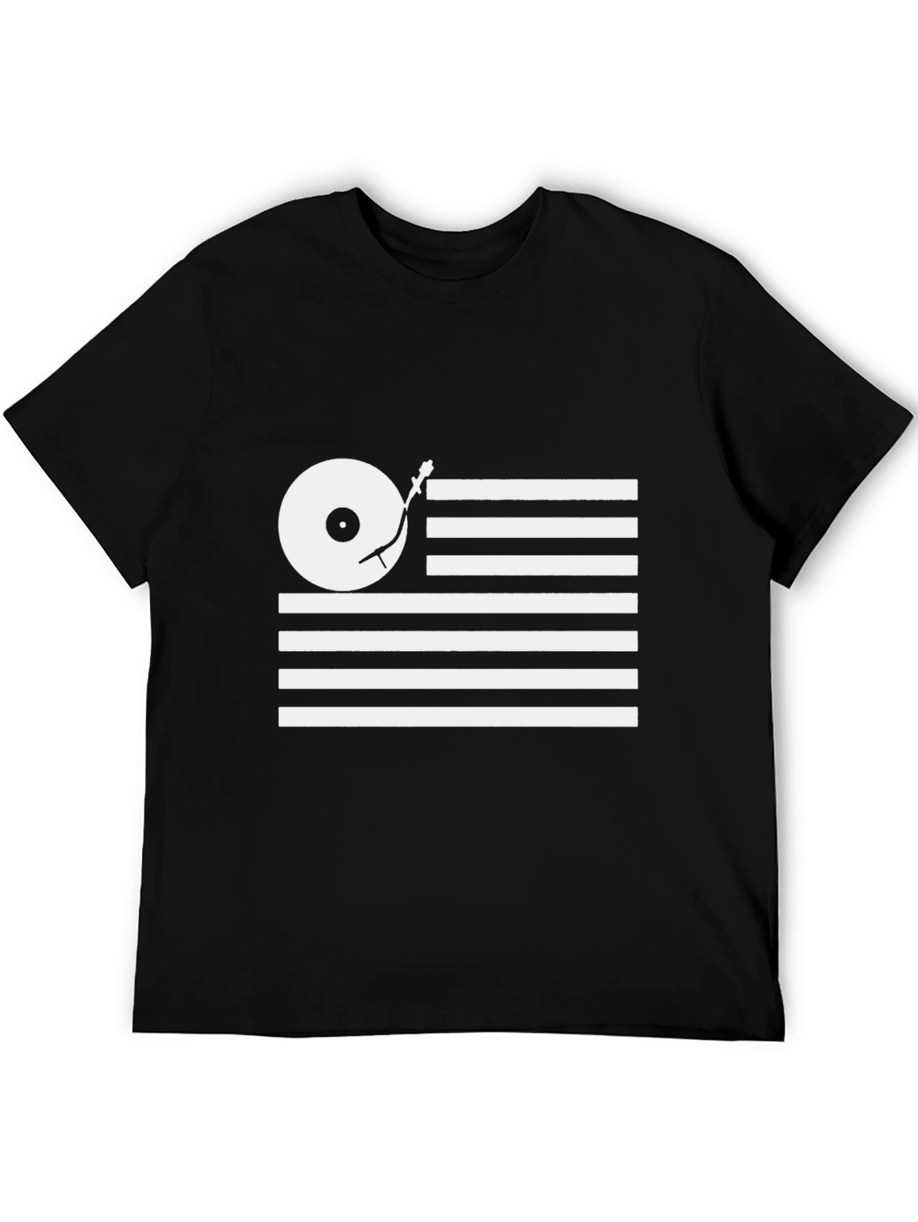 DJ Turntable USA Flag Graphic Tee
